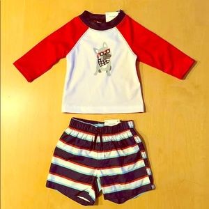 Gymboree 2-piece Rash Guard & Swim Trunk Set- NEW